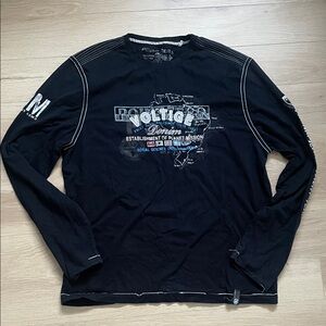 Point Zero Black Graphic Long Sleeve Tee